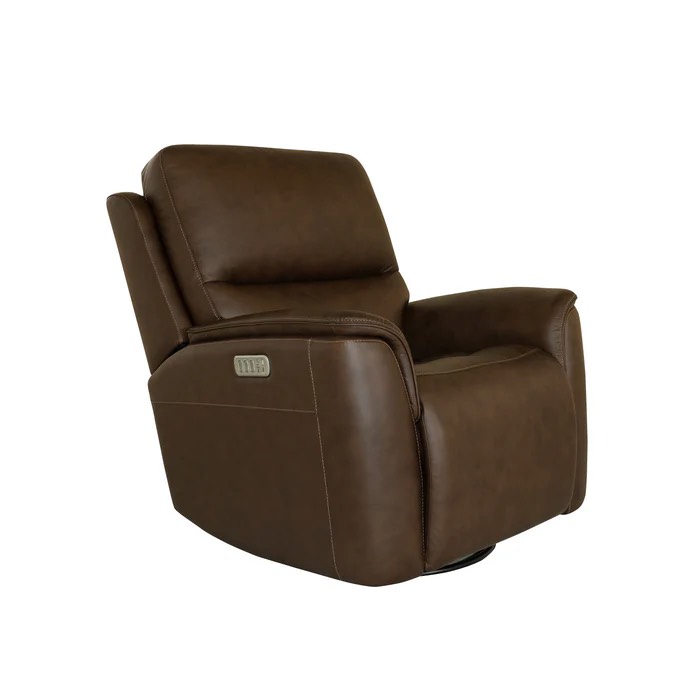 Flexsteel Henry Leather Power Swivel Gliding Recliner with Power Headrest, Lumbar, Heat & Massage Flexsteel Henry Leather Power Swivel Gliding Recliner with Power Headrest, Lumbar, Heat & Massage