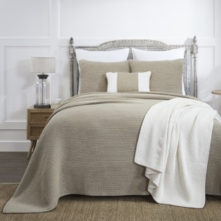 India's Heritage Mandalay Natural Popcorn Cotton Queen Coverlet