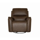 Flexsteel Henry Leather Power Swivel Gliding Recliner with Power Headrest, Lumbar, Heat & Massage Burnt Umber image 3