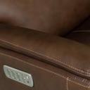 Flexsteel Henry Leather Power Swivel Gliding Recliner with Power Headrest, Lumbar, Heat & Massage Burnt Umber image 7